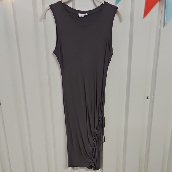 Sugarlips Gray Ruched Asymmetrical Sheath Dress - Picture 1 of 4